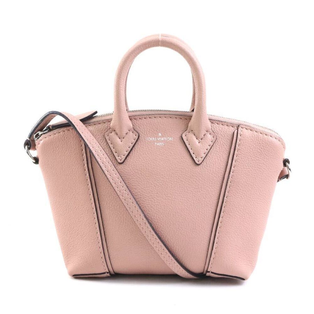 Louis Vuitton Crossbody Shoulder Bag Handbag Lockit Leather Pink Beige